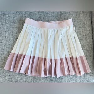 Athleta Girl Pink and White Pleated Tennis Skirt